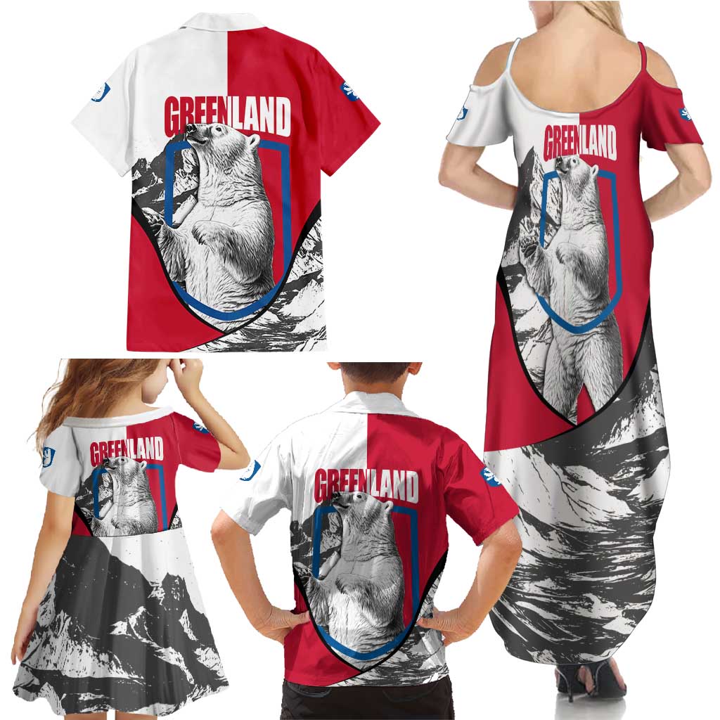 Greenland Pride Family Matching Summer Maxi Dress and Hawaiian Shirt The Spirit of the Arctic Bear