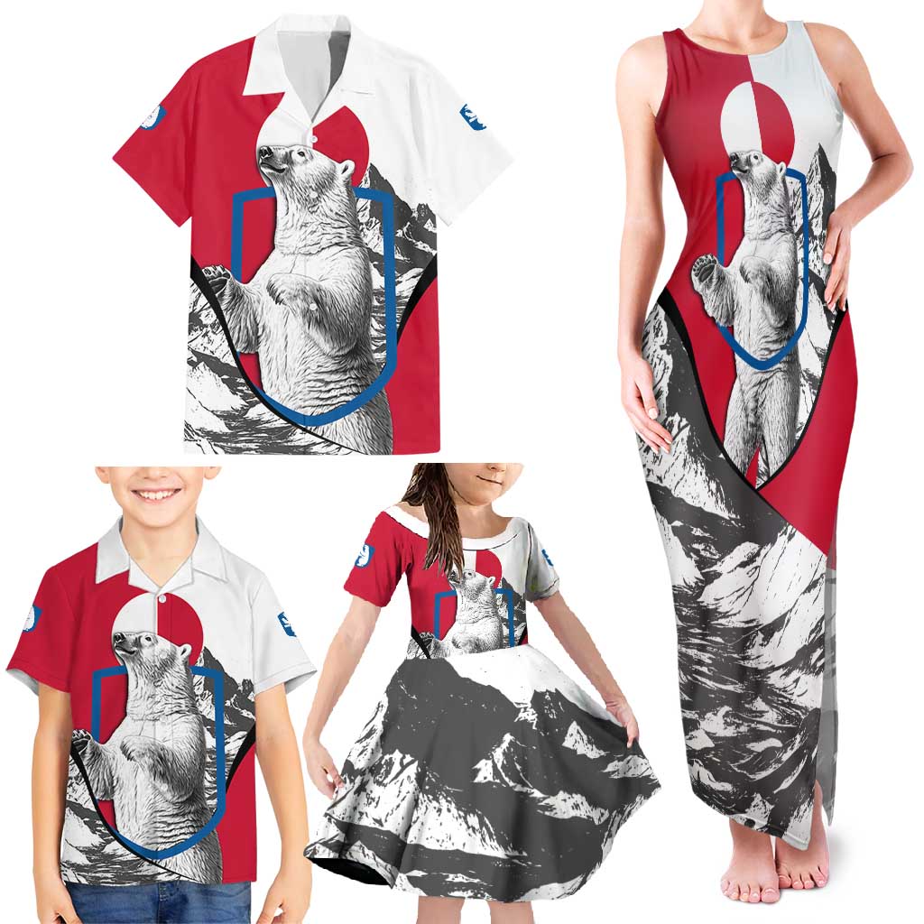 Greenland Pride Family Matching Tank Maxi Dress and Hawaiian Shirt The Spirit of the Arctic Bear