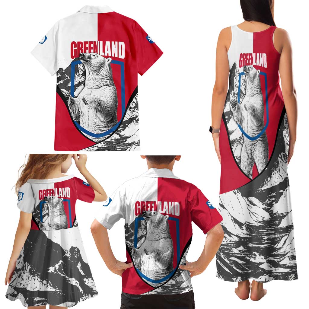 Greenland Pride Family Matching Tank Maxi Dress and Hawaiian Shirt The Spirit of the Arctic Bear