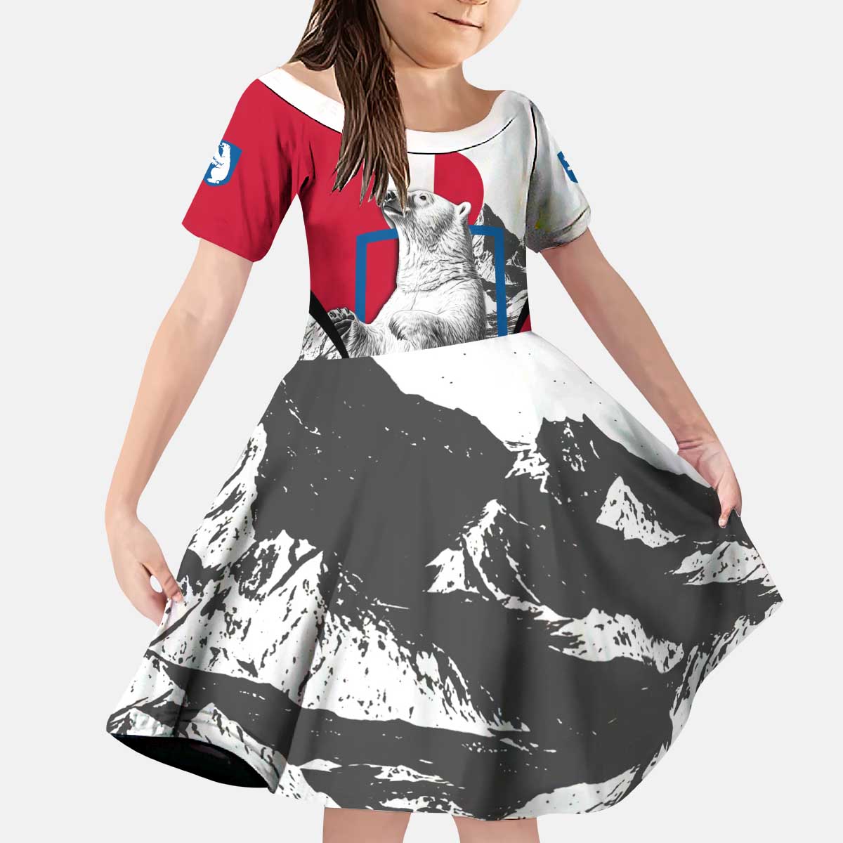 Greenland Pride Kid Short Sleeve Dress The Spirit of the Arctic Bear