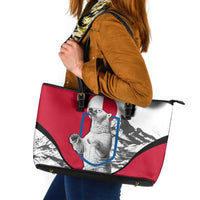 Greenland Pride Leather Tote Bag The Spirit of the Arctic Bear