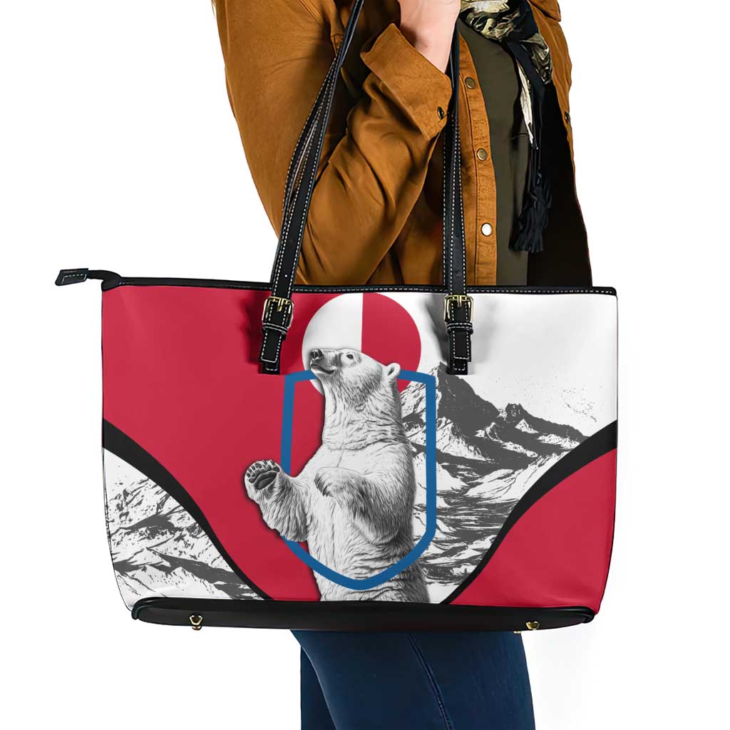 Greenland Pride Leather Tote Bag The Spirit of the Arctic Bear