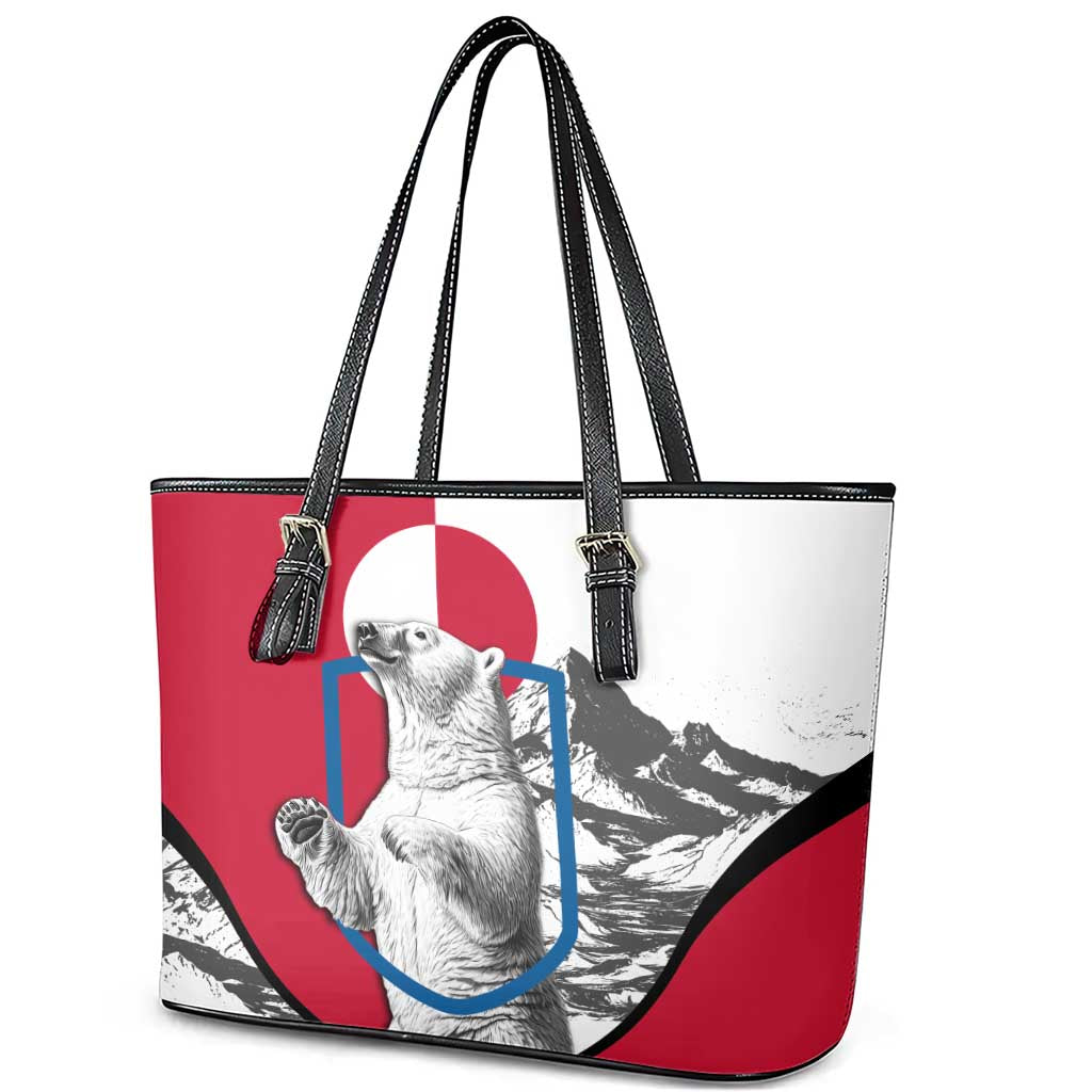 Greenland Pride Leather Tote Bag The Spirit of the Arctic Bear