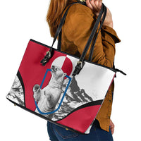 Greenland Pride Leather Tote Bag The Spirit of the Arctic Bear
