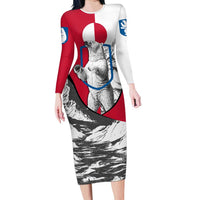 Greenland Pride Long Sleeve Bodycon Dress The Spirit of the Arctic Bear