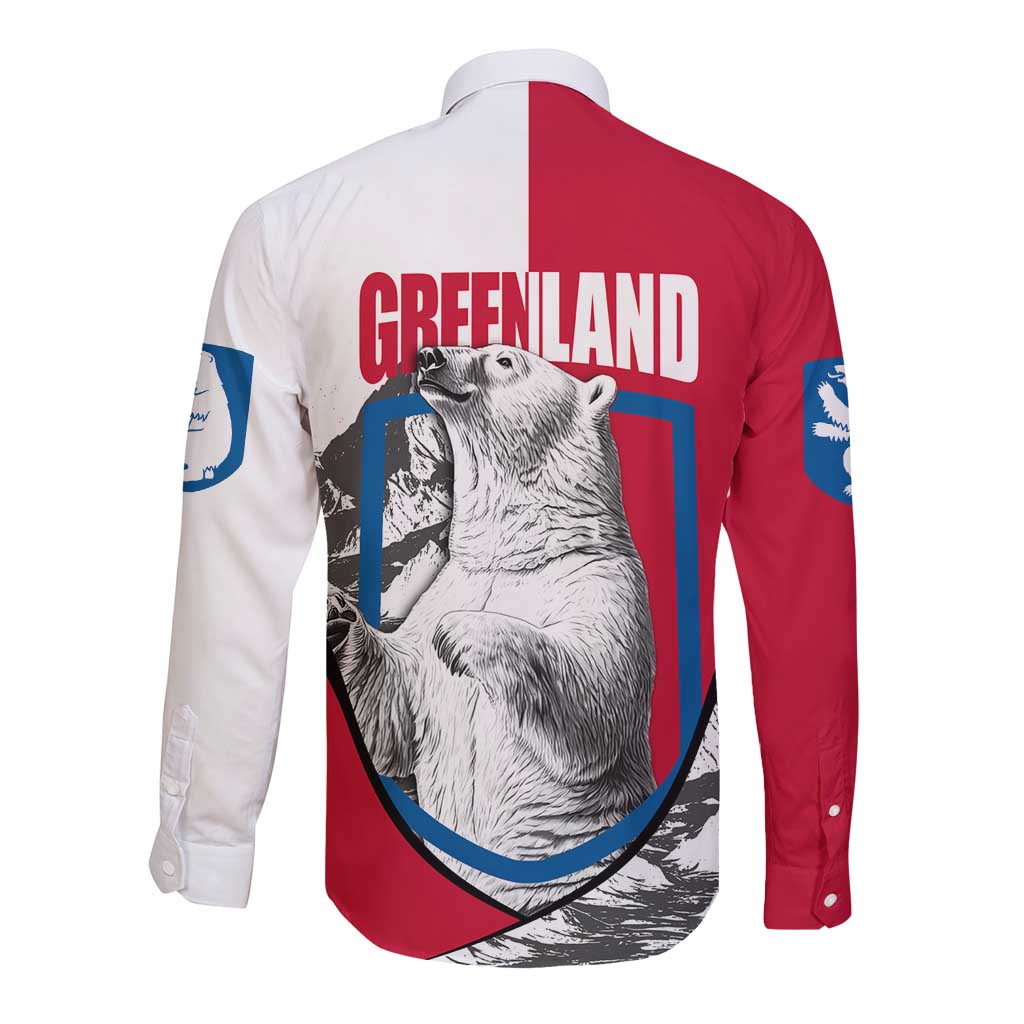 Greenland Pride Long Sleeve Button Shirt The Spirit of the Arctic Bear