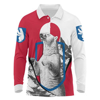 Greenland Pride Long Sleeve Polo Shirt The Spirit of the Arctic Bear