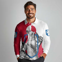 Greenland Pride Long Sleeve Polo Shirt The Spirit of the Arctic Bear