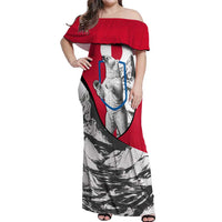 Greenland Pride Off Shoulder Maxi Dress The Spirit of the Arctic Bear