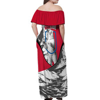 Greenland Pride Off Shoulder Maxi Dress The Spirit of the Arctic Bear