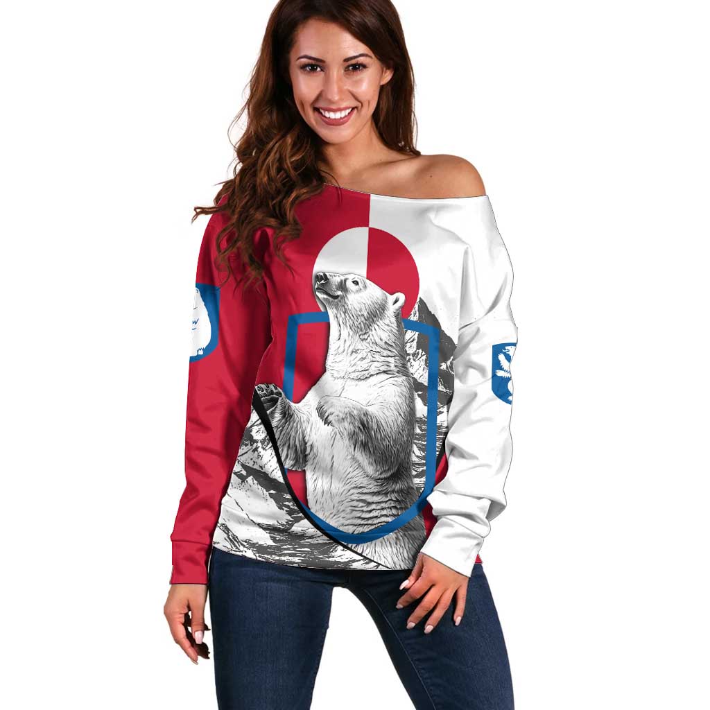 Greenland Pride Off Shoulder Sweater The Spirit of the Arctic Bear