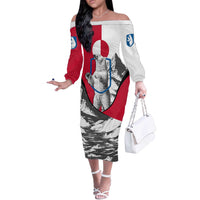 Greenland Pride Off The Shoulder Long Sleeve Dress The Spirit of the Arctic Bear