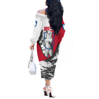 Greenland Pride Off The Shoulder Long Sleeve Dress The Spirit of the Arctic Bear