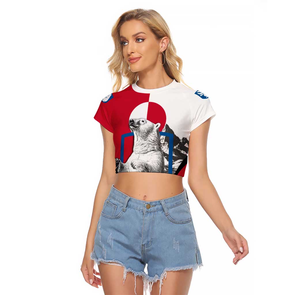 Greenland Pride Raglan Cropped T Shirt The Spirit of the Arctic Bear