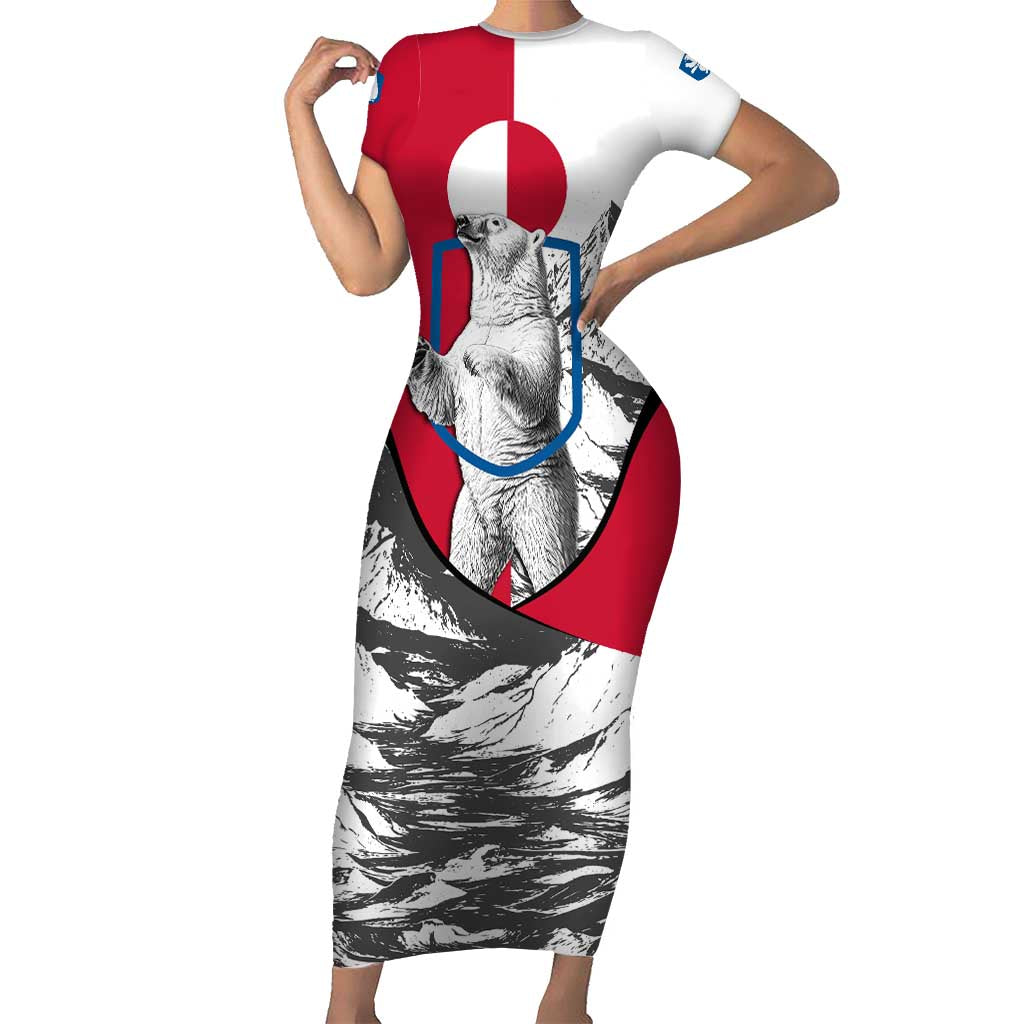 Greenland Pride Short Sleeve Bodycon Dress The Spirit of the Arctic Bear