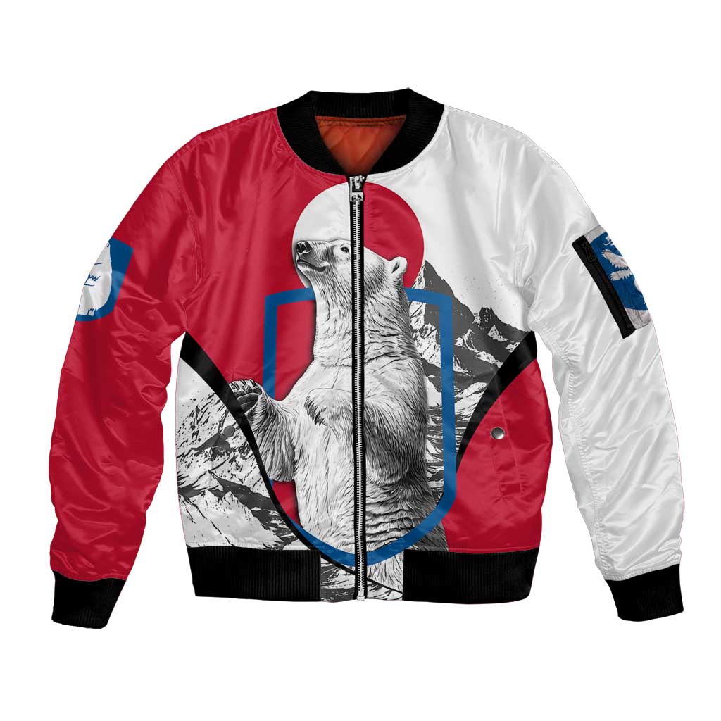 Greenland Pride Sleeve Zip Bomber Jacket The Spirit of the Arctic Bear