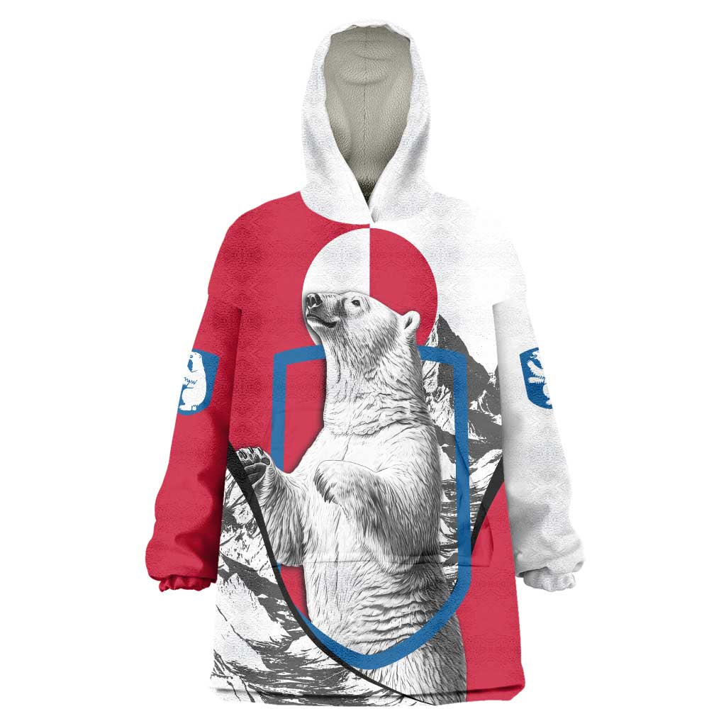Greenland Pride Wearable Blanket Hoodie The Spirit of the Arctic Bear