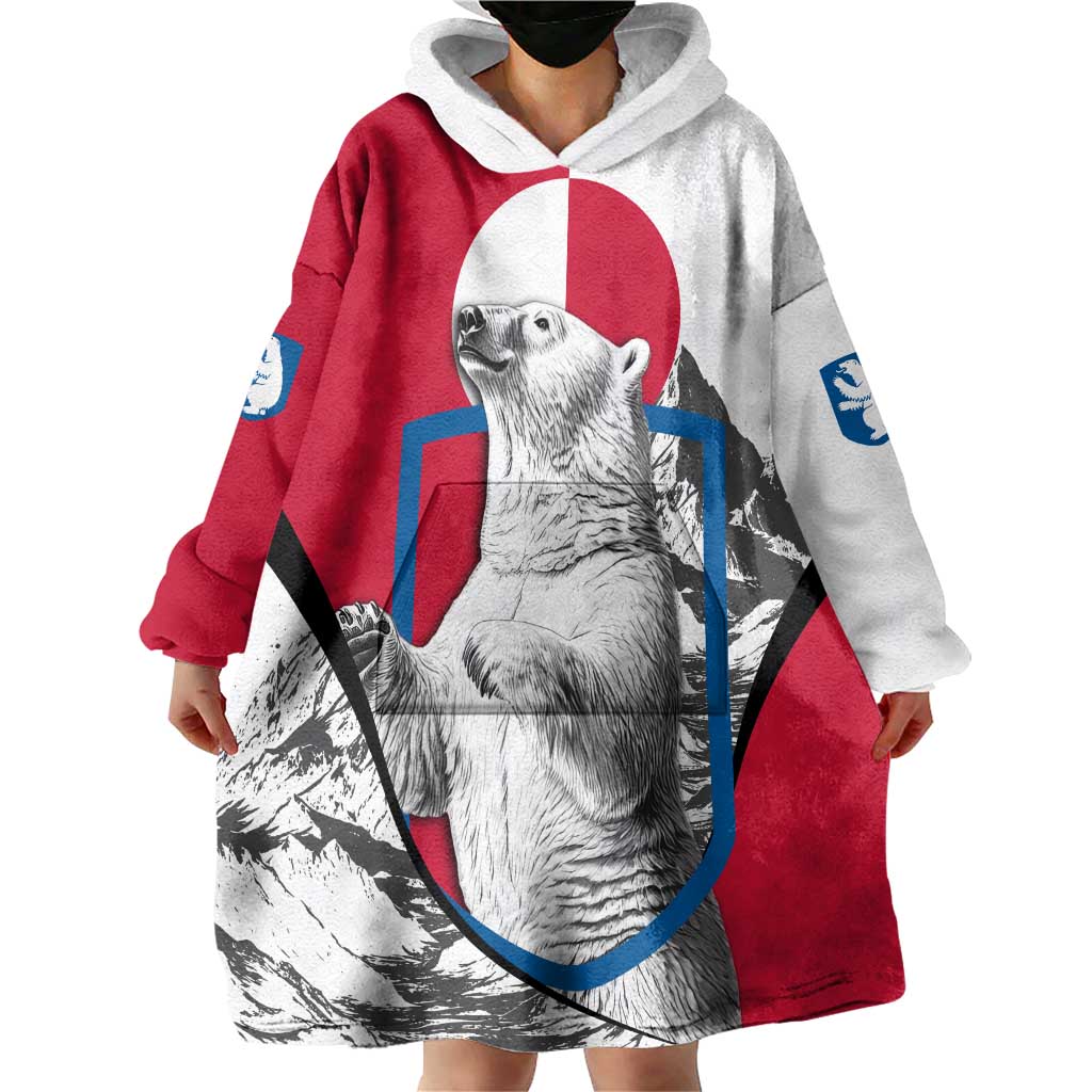 Greenland Pride Wearable Blanket Hoodie The Spirit of the Arctic Bear