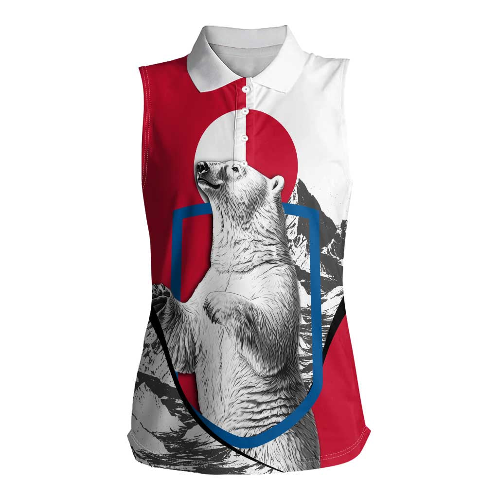 Greenland Pride Women Sleeveless Polo Shirt The Spirit of the Arctic Bear
