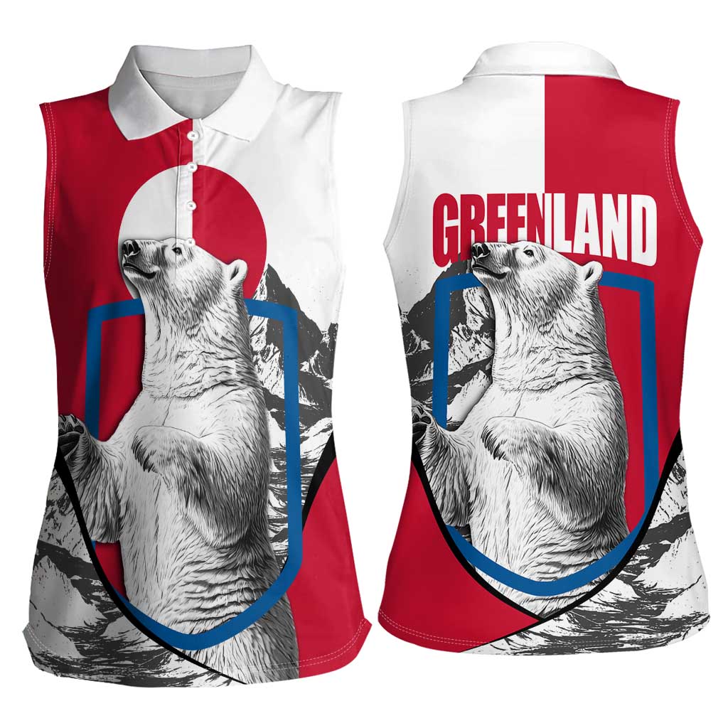 Greenland Pride Women Sleeveless Polo Shirt The Spirit of the Arctic Bear