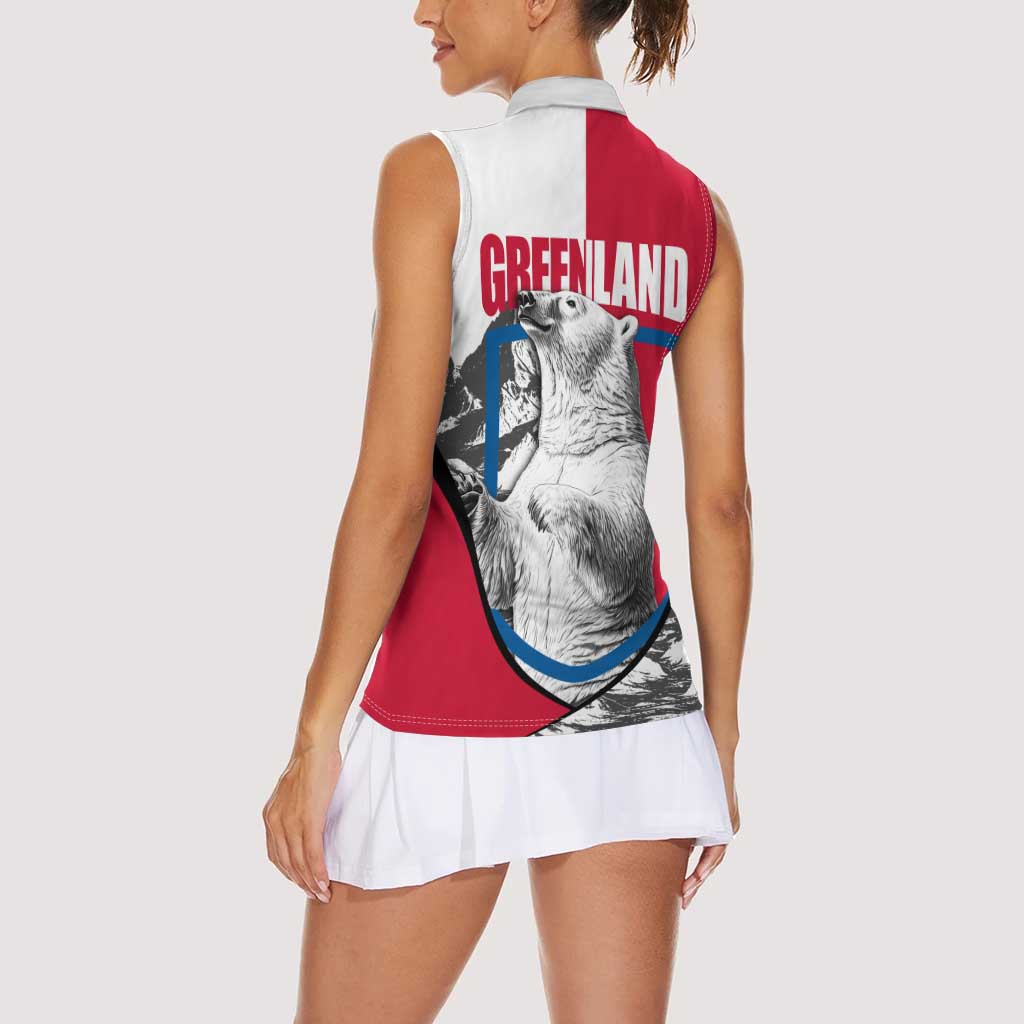 Greenland Pride Women Sleeveless Polo Shirt The Spirit of the Arctic Bear