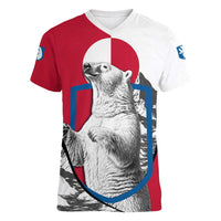 Greenland Pride Women V-Neck T-Shirt The Spirit of the Arctic Bear