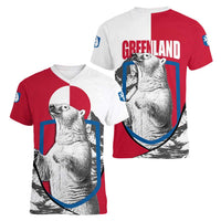 Greenland Pride Women V-Neck T-Shirt The Spirit of the Arctic Bear