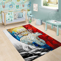 Kalaallit Nunaat Pride Area Rug Polar Bear Spirit in Stained Glass Style