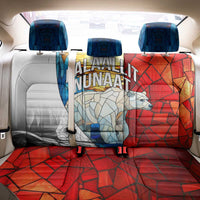Kalaallit Nunaat Pride Back Car Seat Cover Polar Bear Spirit in Stained Glass Style