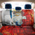 Kalaallit Nunaat Pride Back Car Seat Cover Polar Bear Spirit in Stained Glass Style