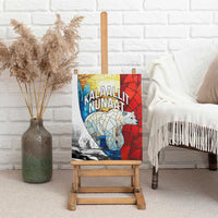 Kalaallit Nunaat Pride Canvas Wall Art Polar Bear Spirit in Stained Glass Style