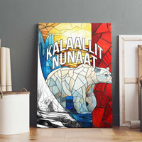 Kalaallit Nunaat Pride Canvas Wall Art Polar Bear Spirit in Stained Glass Style