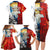 Kalaallit Nunaat Pride Family Matching Long Sleeve Bodycon Dress and Hawaiian Shirt Polar Bear Spirit in Stained Glass Style