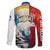 Kalaallit Nunaat Pride Family Matching Long Sleeve Bodycon Dress and Hawaiian Shirt Polar Bear Spirit in Stained Glass Style