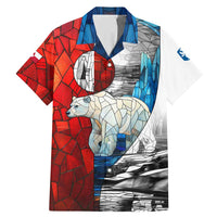 Kalaallit Nunaat Pride Family Matching Mermaid Dress and Hawaiian Shirt Polar Bear Spirit in Stained Glass Style