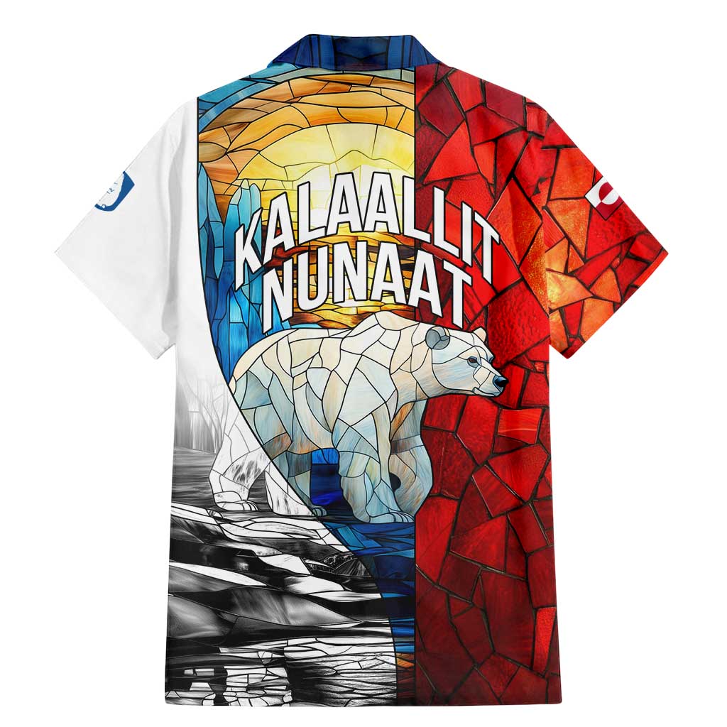 Kalaallit Nunaat Pride Family Matching Mermaid Dress and Hawaiian Shirt Polar Bear Spirit in Stained Glass Style