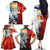 Kalaallit Nunaat Pride Family Matching Off The Shoulder Long Sleeve Dress and Hawaiian Shirt Polar Bear Spirit in Stained Glass Style