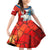 Kalaallit Nunaat Pride Family Matching Off Shoulder Short Dress and Hawaiian Shirt Polar Bear Spirit in Stained Glass Style