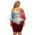 Kalaallit Nunaat Pride Family Matching Off Shoulder Short Dress and Hawaiian Shirt Polar Bear Spirit in Stained Glass Style