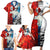Kalaallit Nunaat Pride Family Matching Short Sleeve Bodycon Dress and Hawaiian Shirt Polar Bear Spirit in Stained Glass Style