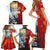 Kalaallit Nunaat Pride Family Matching Short Sleeve Bodycon Dress and Hawaiian Shirt Polar Bear Spirit in Stained Glass Style