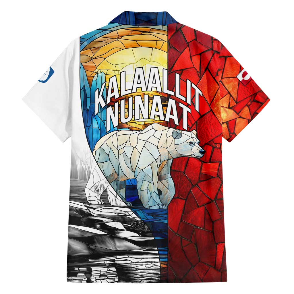Kalaallit Nunaat Pride Family Matching Tank Maxi Dress and Hawaiian Shirt Polar Bear Spirit in Stained Glass Style