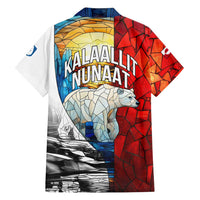 Kalaallit Nunaat Pride Family Matching Tank Maxi Dress and Hawaiian Shirt Polar Bear Spirit in Stained Glass Style
