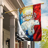 Kalaallit Nunaat Pride Garden Flag Polar Bear Spirit in Stained Glass Style