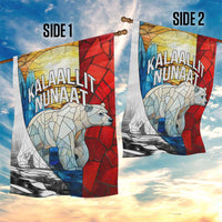 Kalaallit Nunaat Pride Garden Flag Polar Bear Spirit in Stained Glass Style