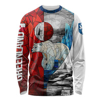 Kalaallit Nunaat Pride Long Sleeve Shirt Polar Bear Spirit in Stained Glass Style