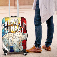 Kalaallit Nunaat Pride Luggage Cover Polar Bear Spirit in Stained Glass Style