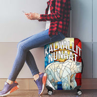 Kalaallit Nunaat Pride Luggage Cover Polar Bear Spirit in Stained Glass Style