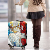 Kalaallit Nunaat Pride Luggage Cover Polar Bear Spirit in Stained Glass Style