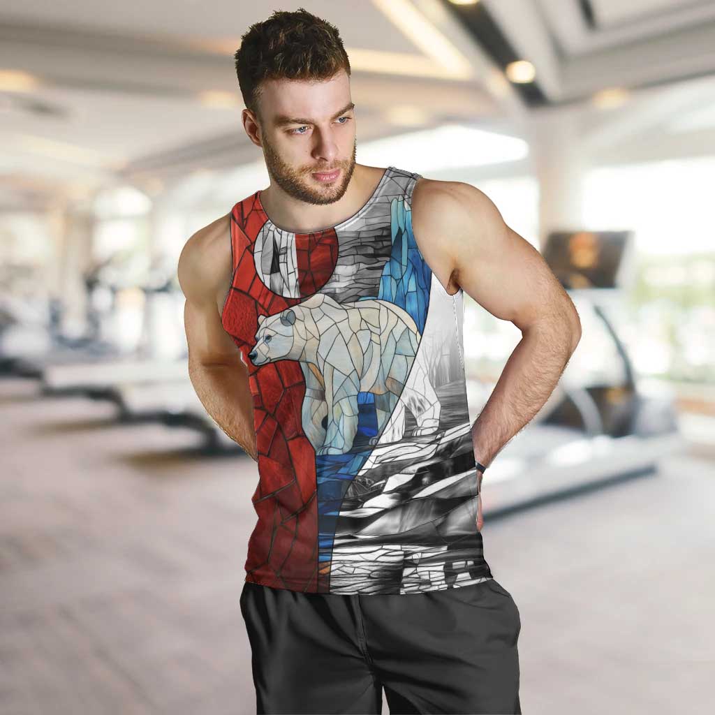 Kalaallit Nunaat Pride Men Tank Top Polar Bear Spirit in Stained Glass Style
